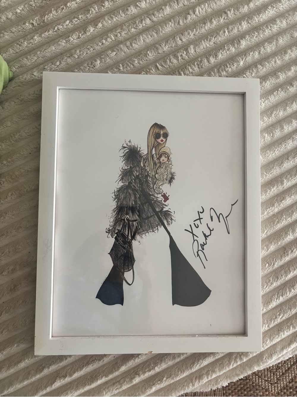 Rachel Zoe autograph - with art and frame
